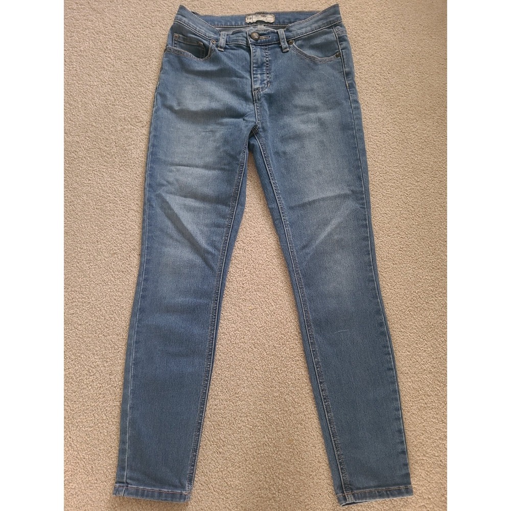 Free People Stretch Skinny cropped Jeans Sz W 25 Light Wash